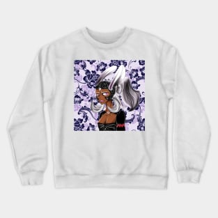 fran the archery woman in fantasy floral ecopop design Crewneck Sweatshirt